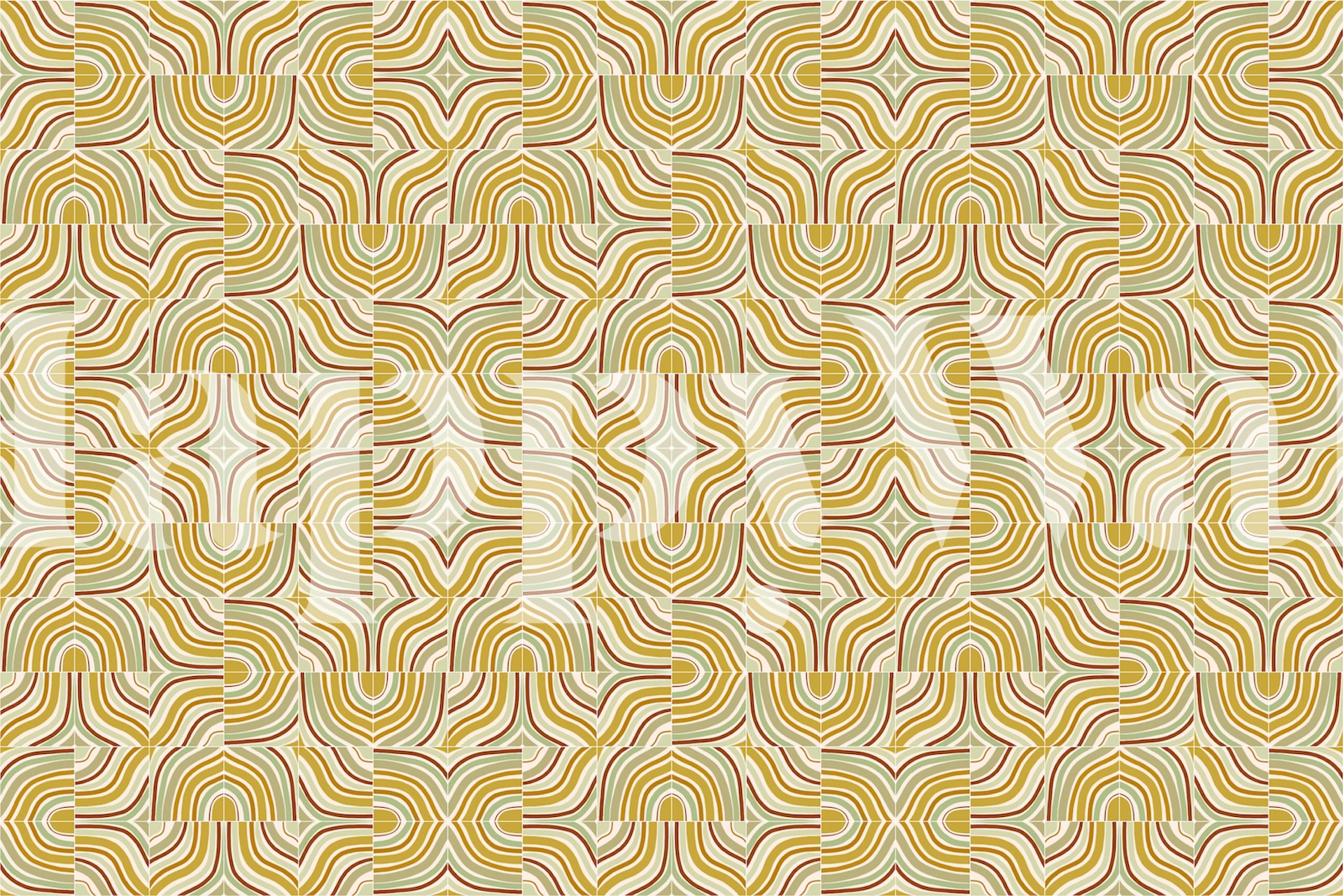 Wallpaper featuring ochre mixed marbled tiles