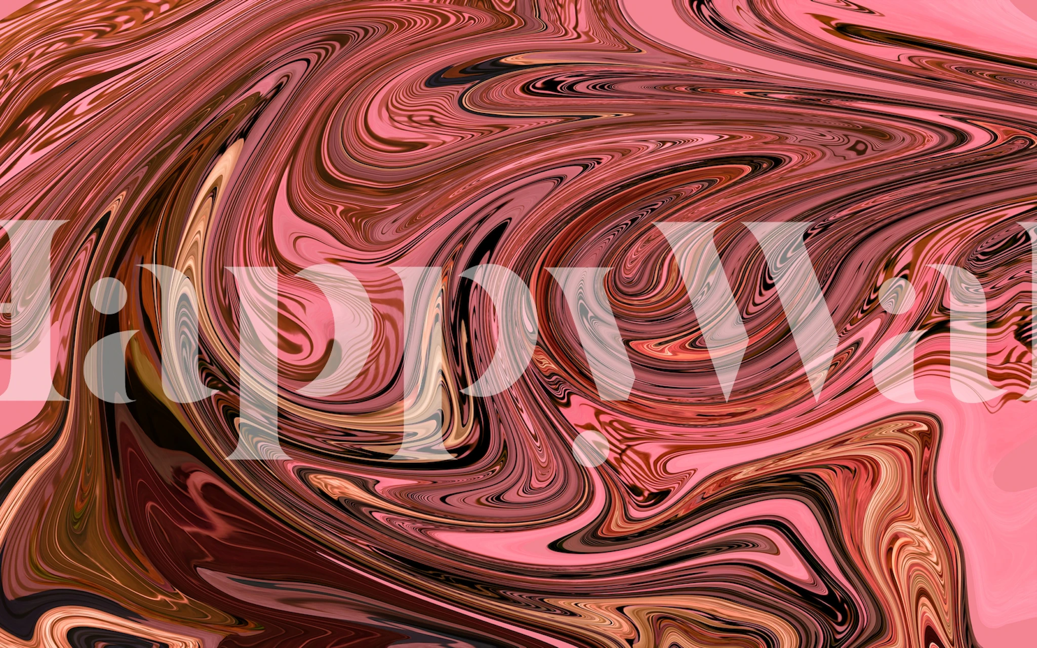 Pink marble wave design wallpaper in a room