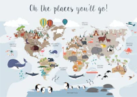 Playroom Map with Animals papiers peint