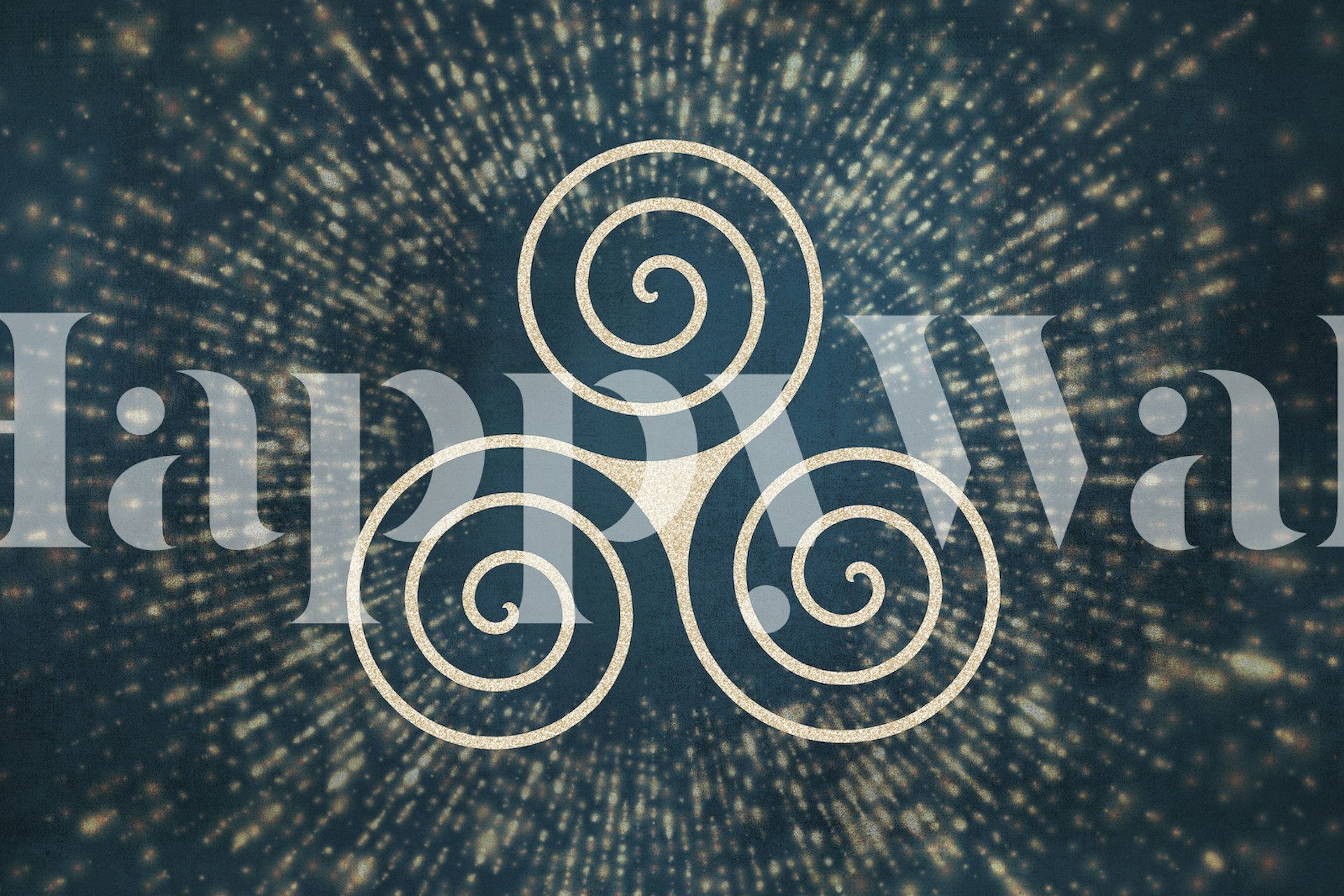 Celestial Symbol Tapete in einem Zimmer