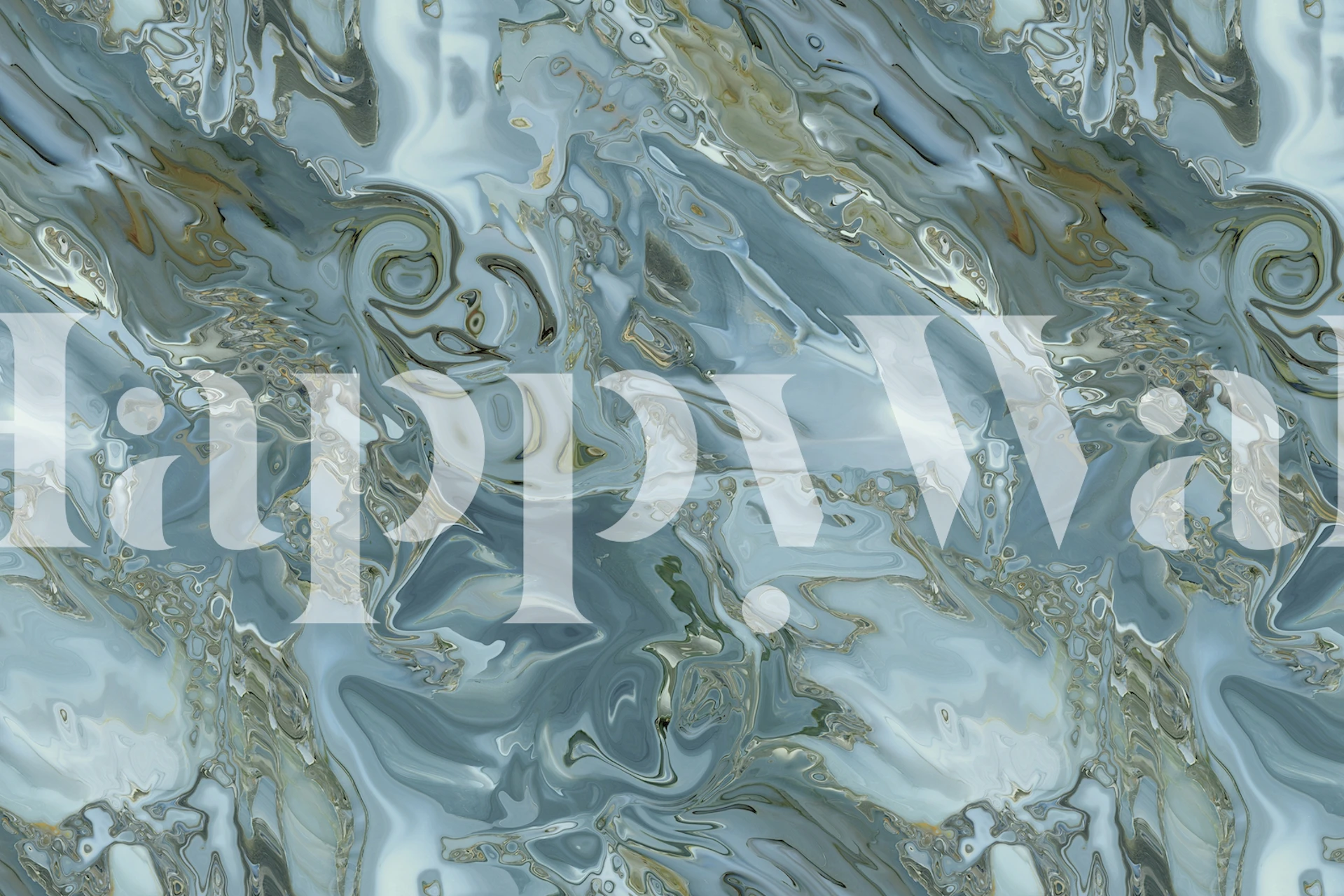 Papier peint Marbled Elegance Teal Blue dans la pièce