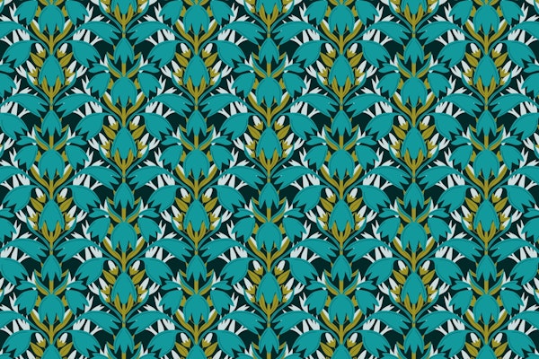 Teal Diamond Floral