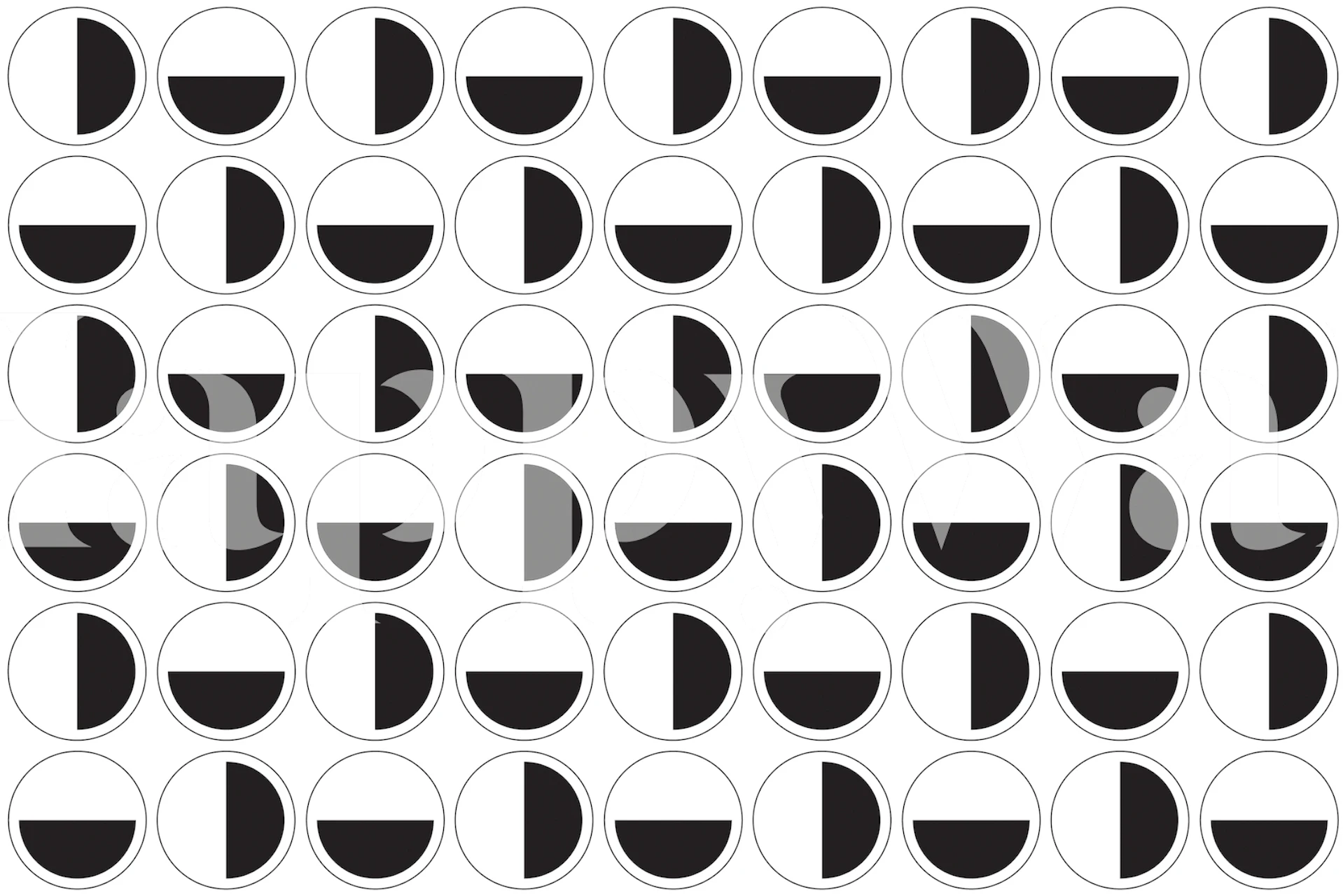Black and white geometric circles pattern wallpaper