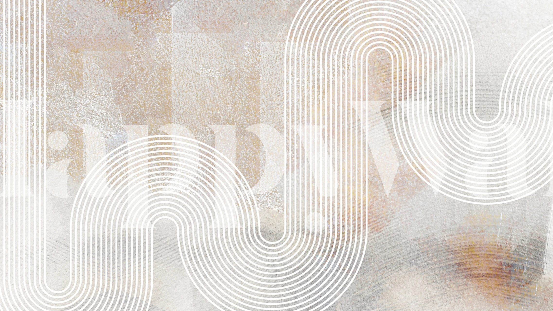 Géométrique blanc sur fond beige teinté wallpaper