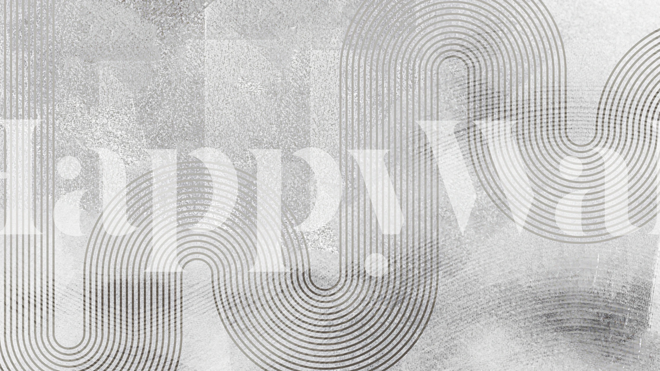 Gray abstract wallpaper featuring curved striped patterns