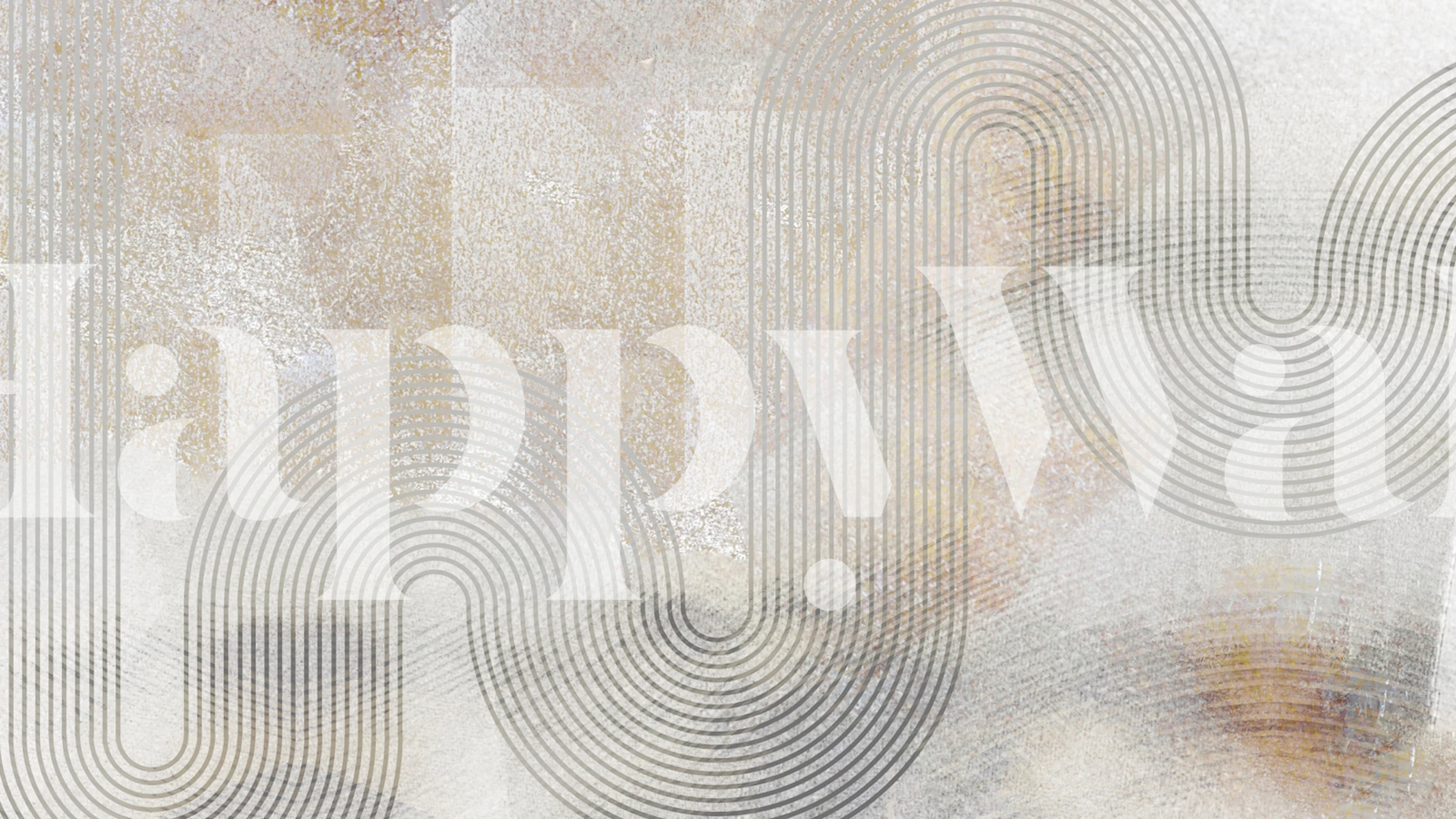 Abstract cream wallpaper featuring geometric curved lines