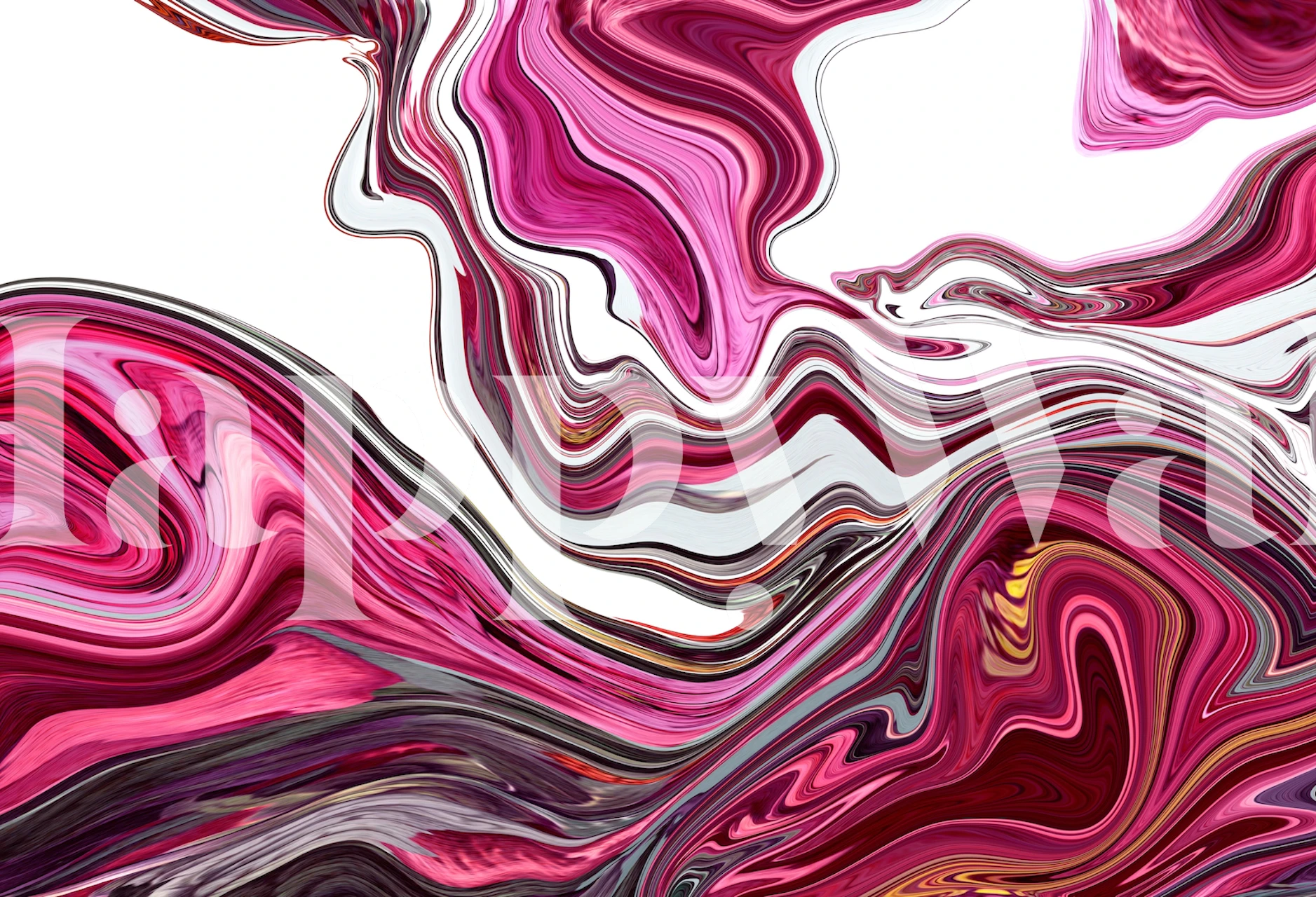 Viva Magenta Fluid Waves wallpaper in a room