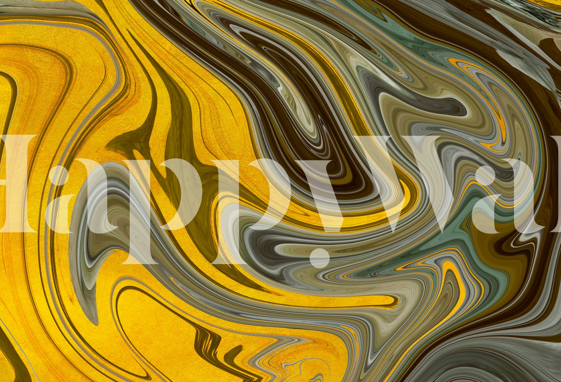 Gold and brown fluid abstract wallpaper