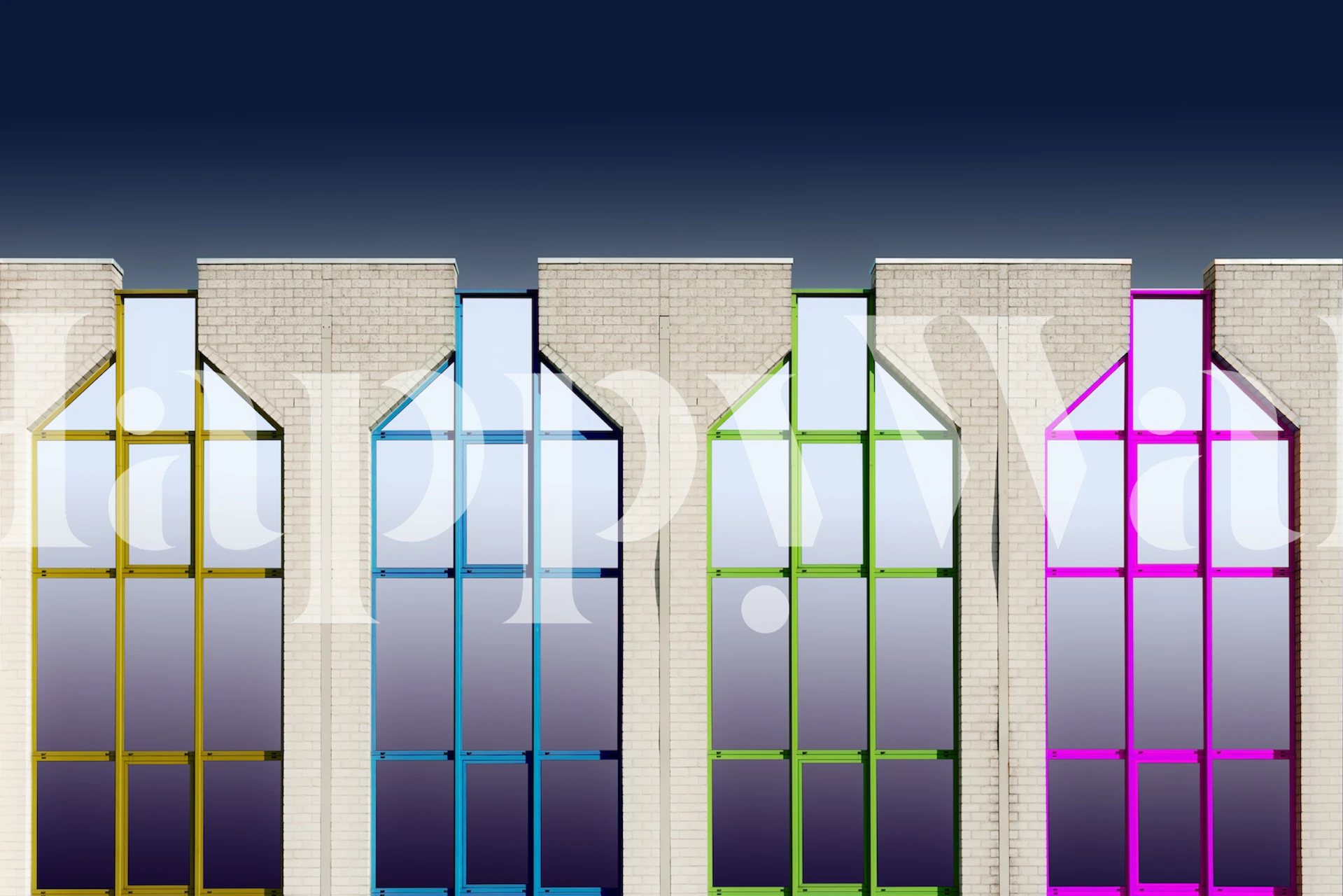 Colorful church window arches wall mural design from happywall.com