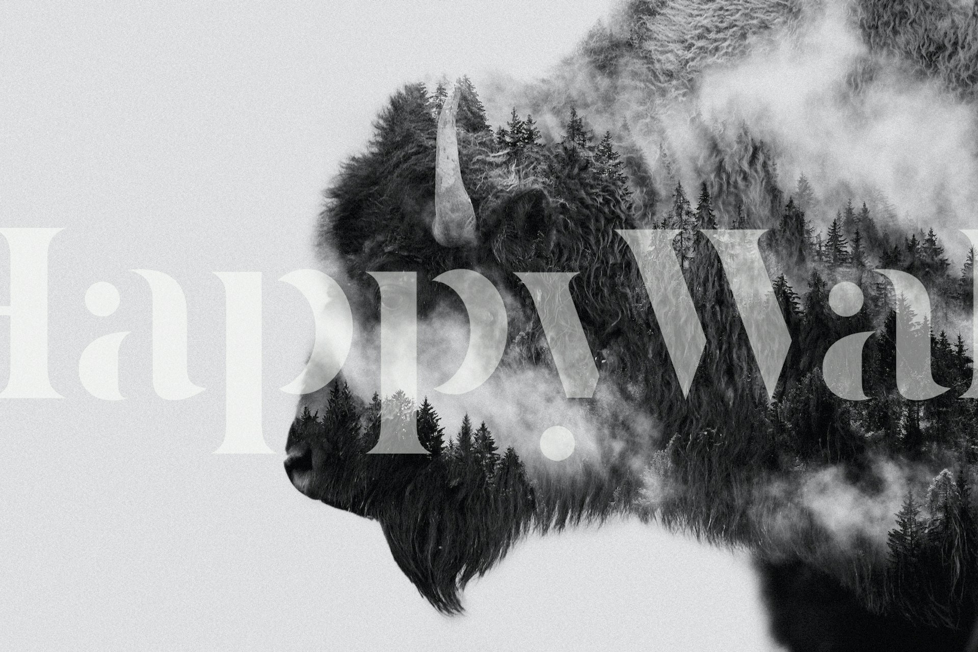 Bison wallpaper design in a modern room