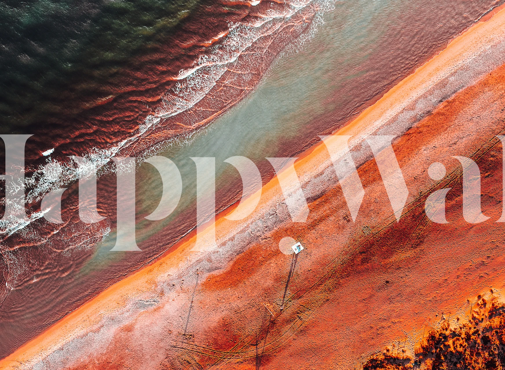 Carta da parati con vista aerea della spiaggia di Ostia Lido