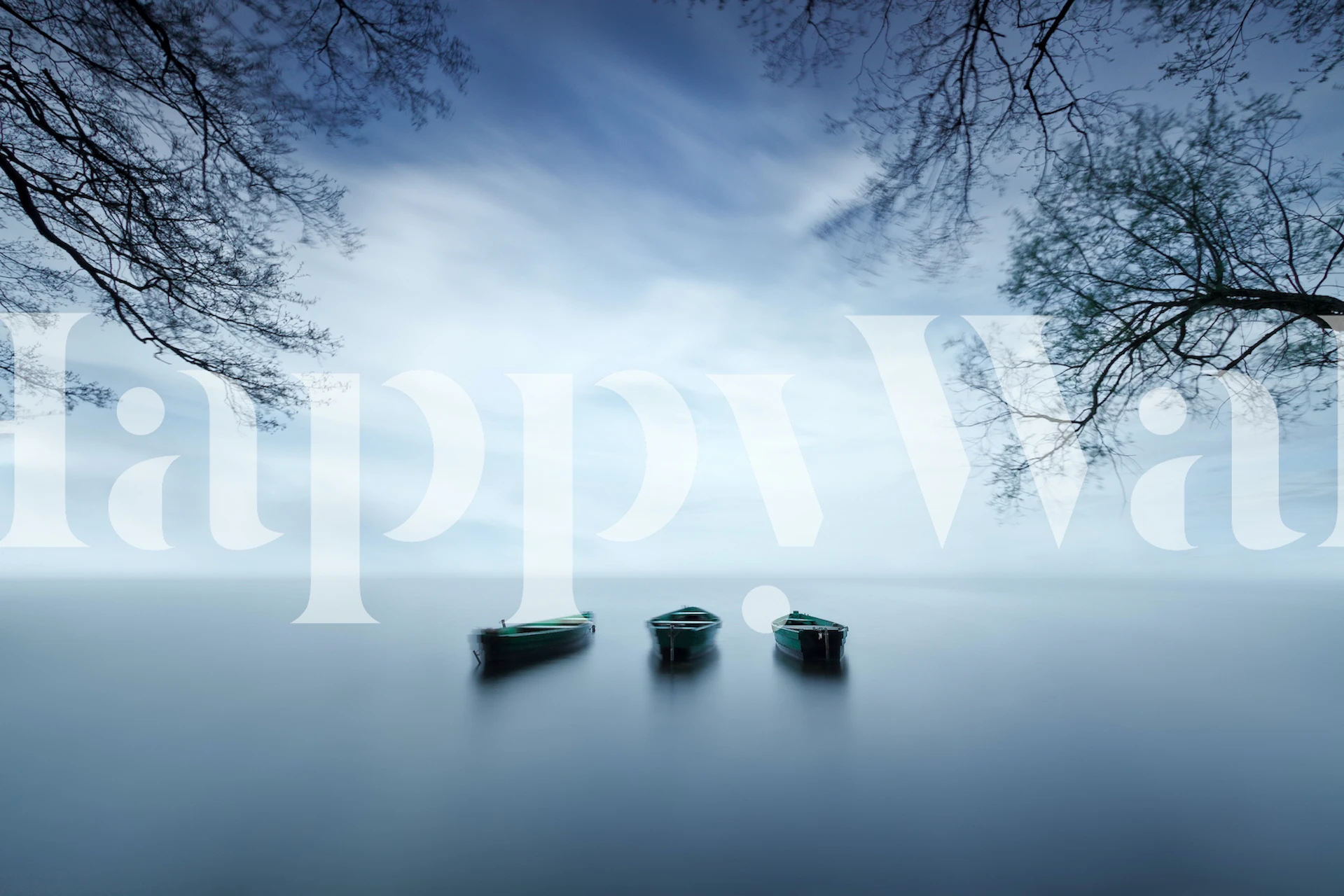 Calm wallpaper design with boats and water