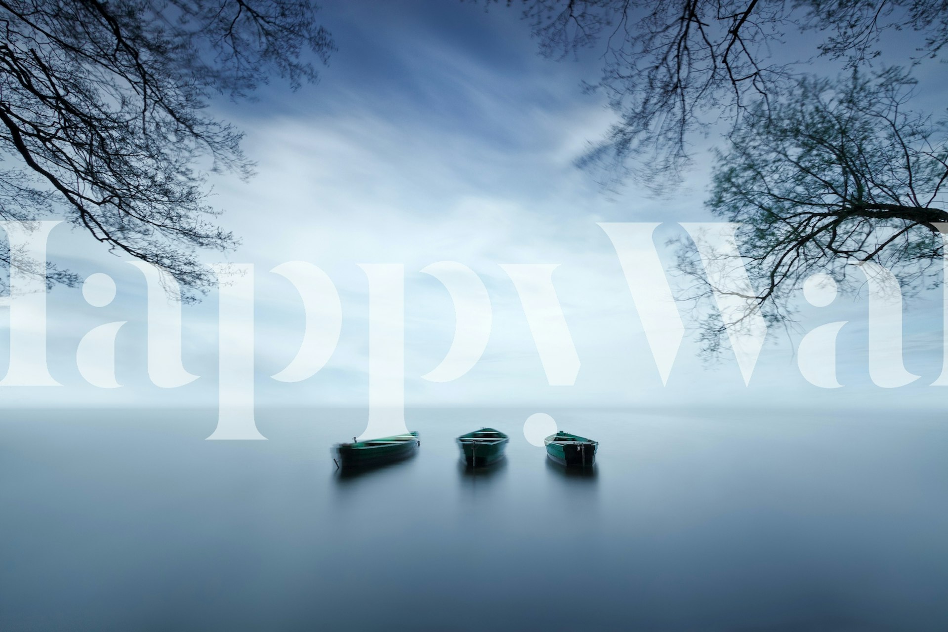 Calm wallpaper design with boats and water