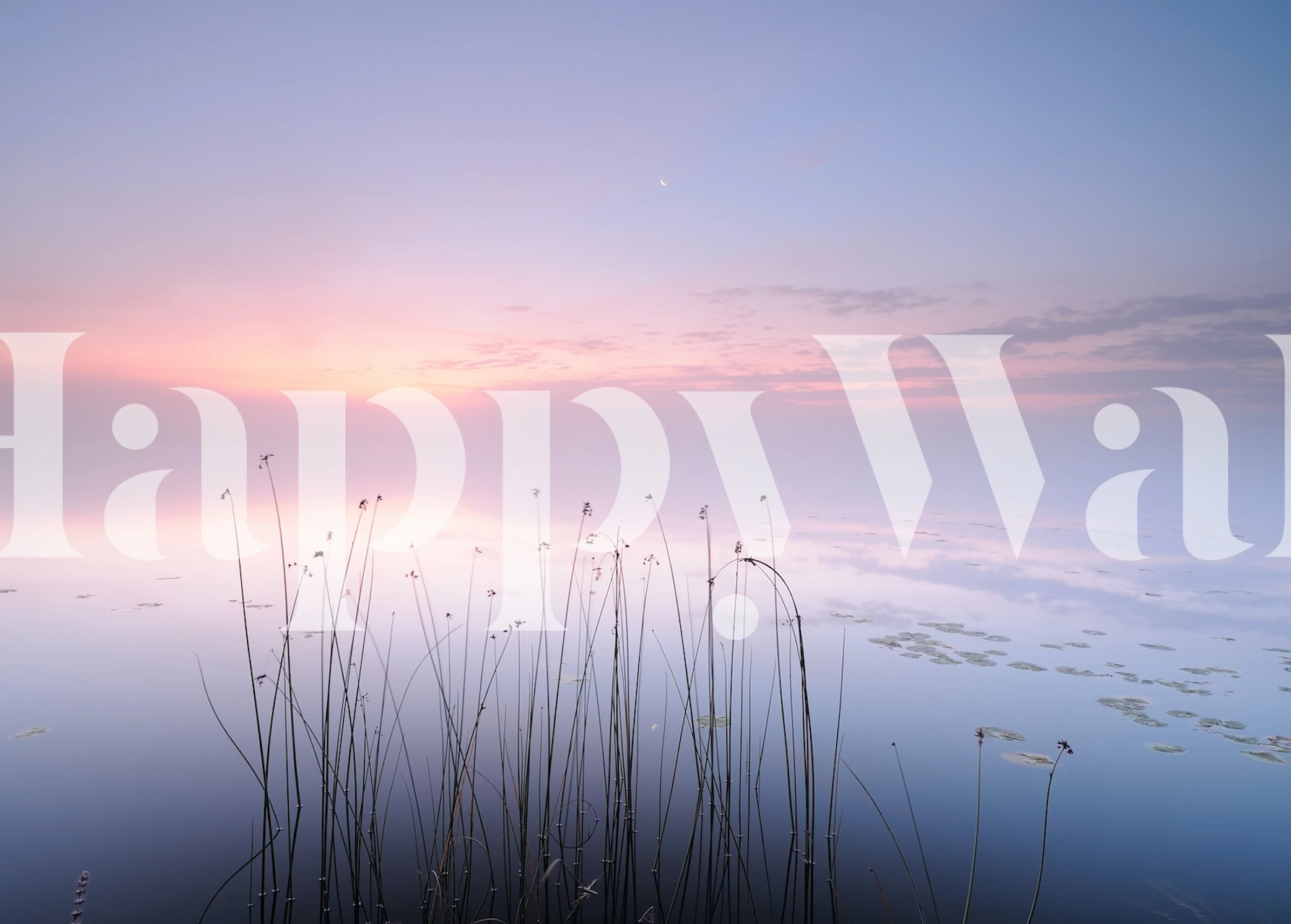 Lake wallpaper in a serene room