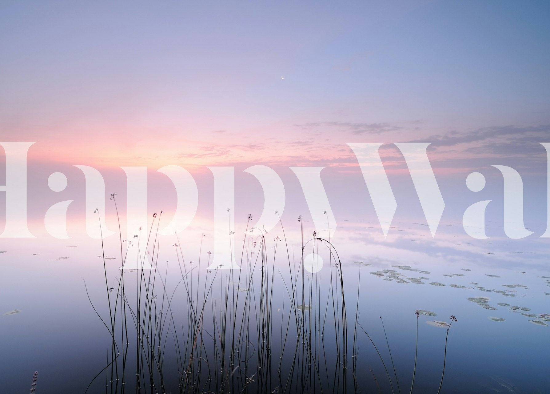 Lake wallpaper in a serene room