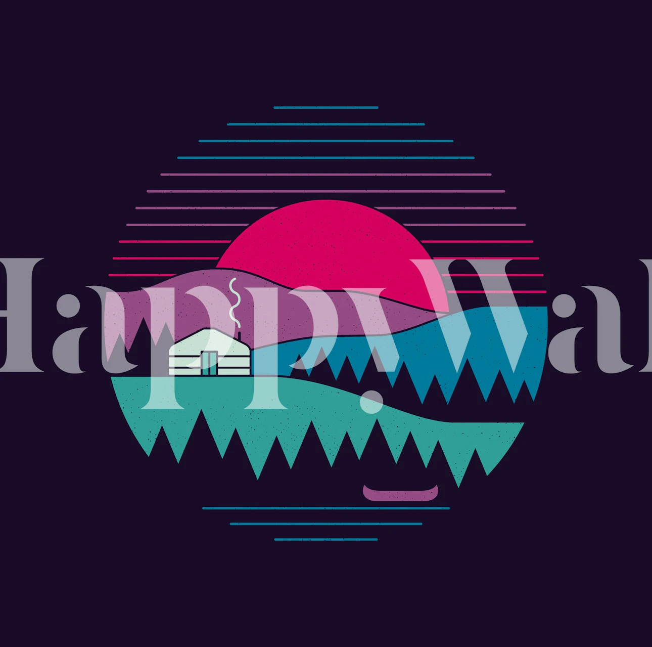 Colorful landscape wallpaper for interior decor