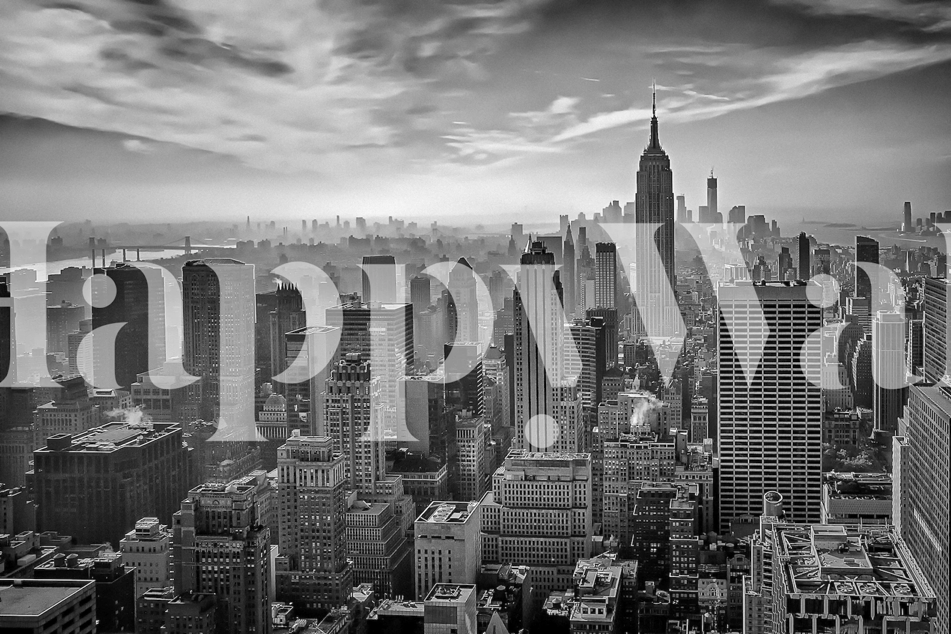 Hazy Gotham wallpaper in a modern interior