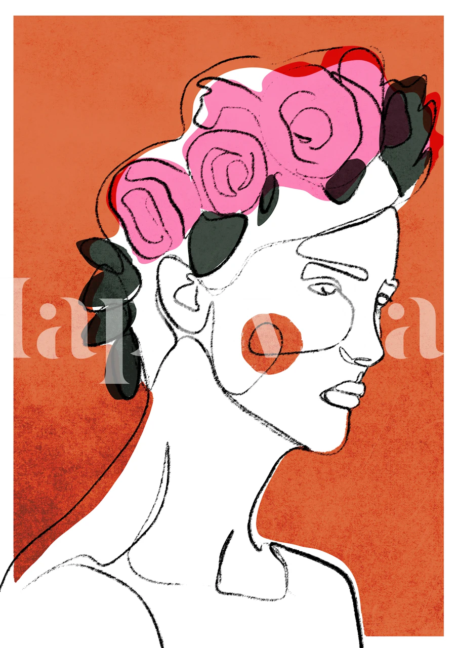 Amor wallpaper design featuring floral art