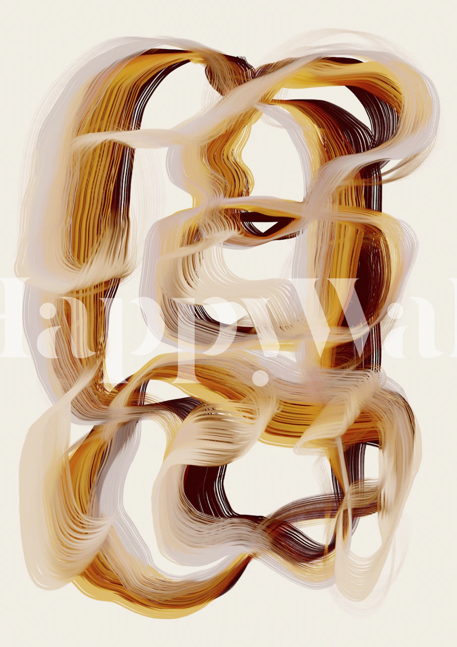 Warm caramel swirls on a light background wallpaper