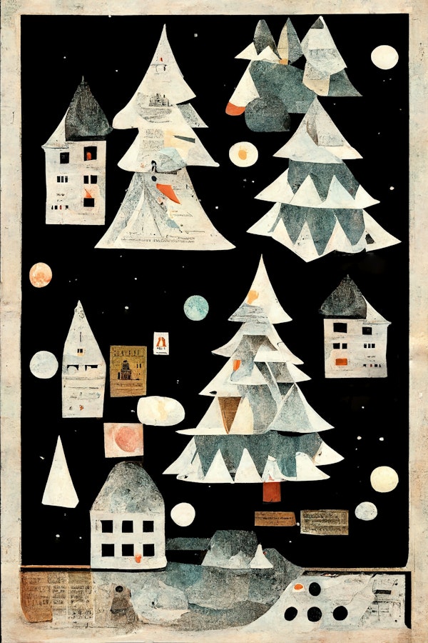 A Paper Village At Night