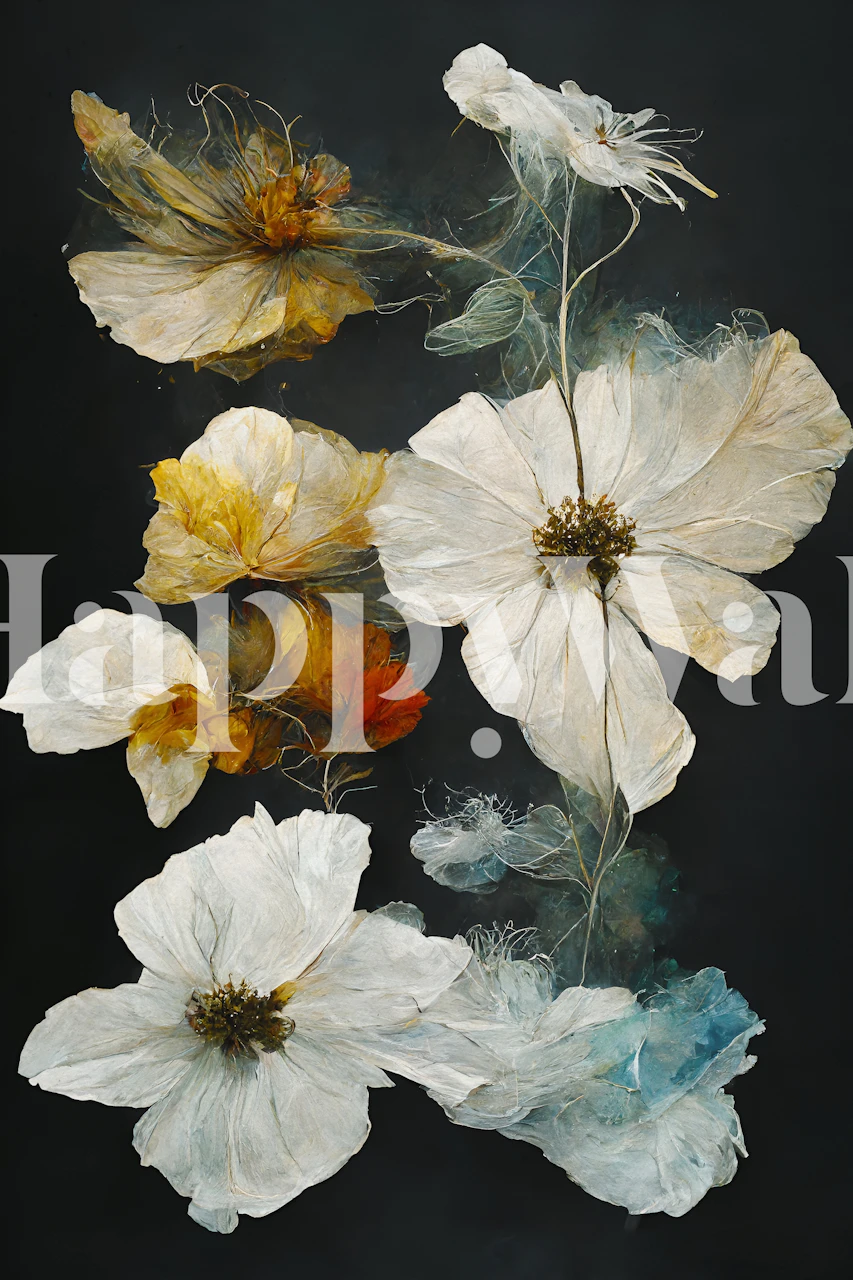 Dry Flowers wallpaper in a room