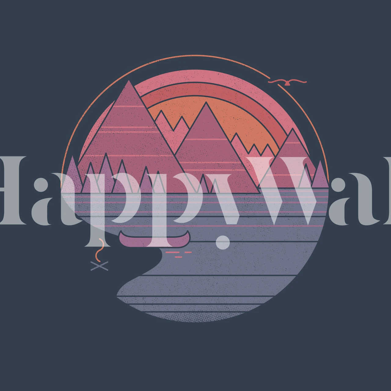 Mountain landscape wallpaper in a room