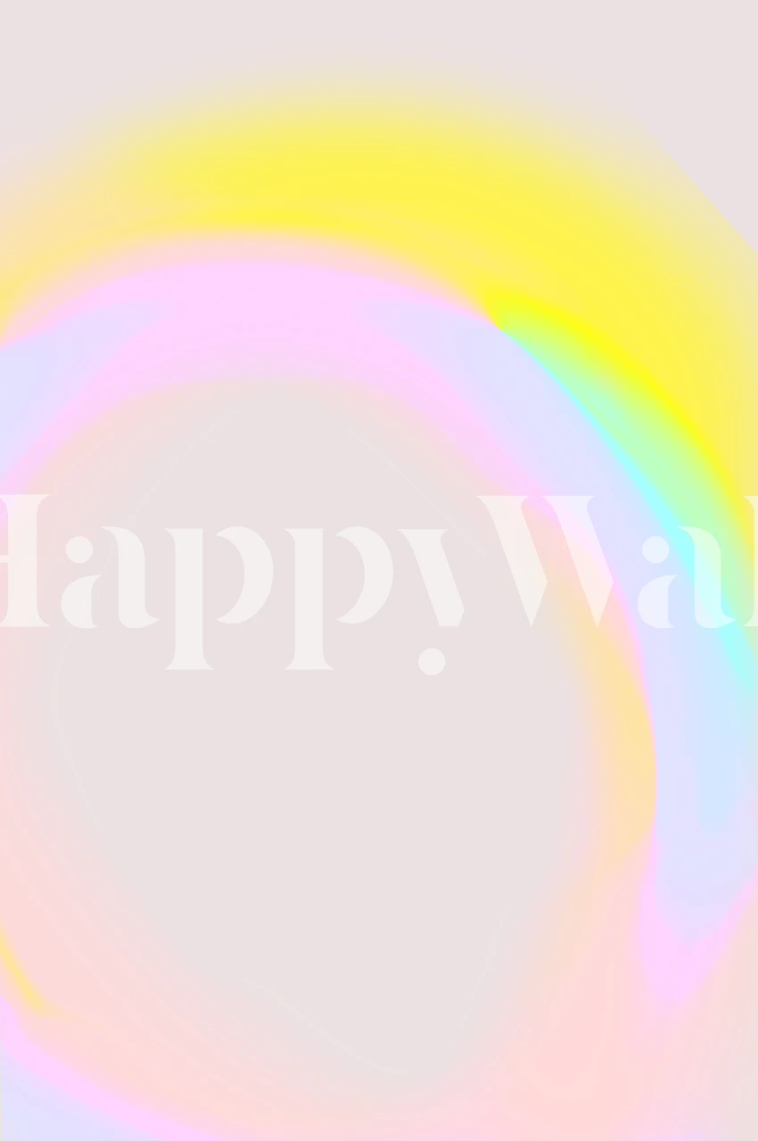 Pastel gradient wallpaper in a stylish room