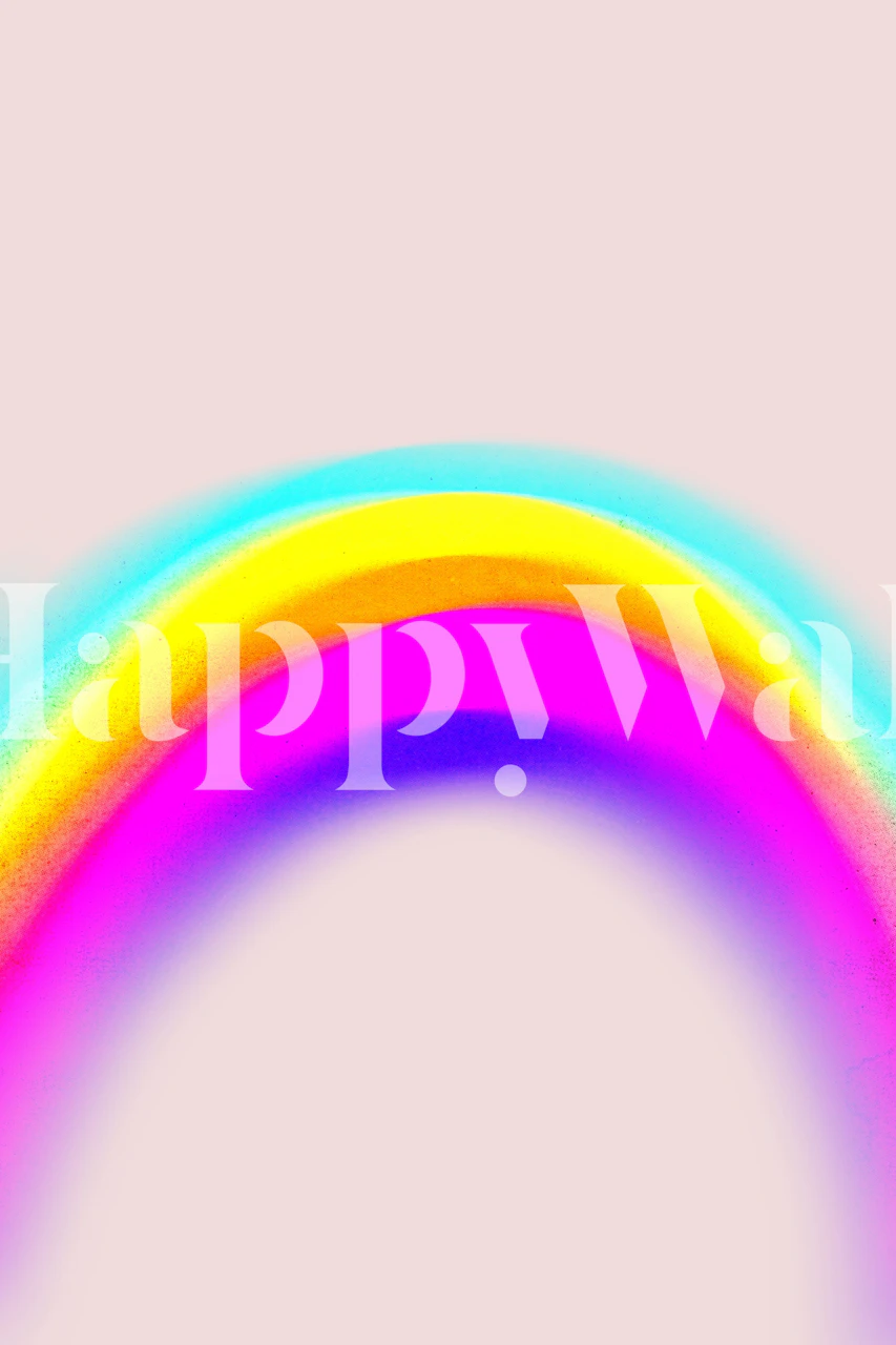 Rainbow colors in bright pink, yellow, blue, and purple wallpaper