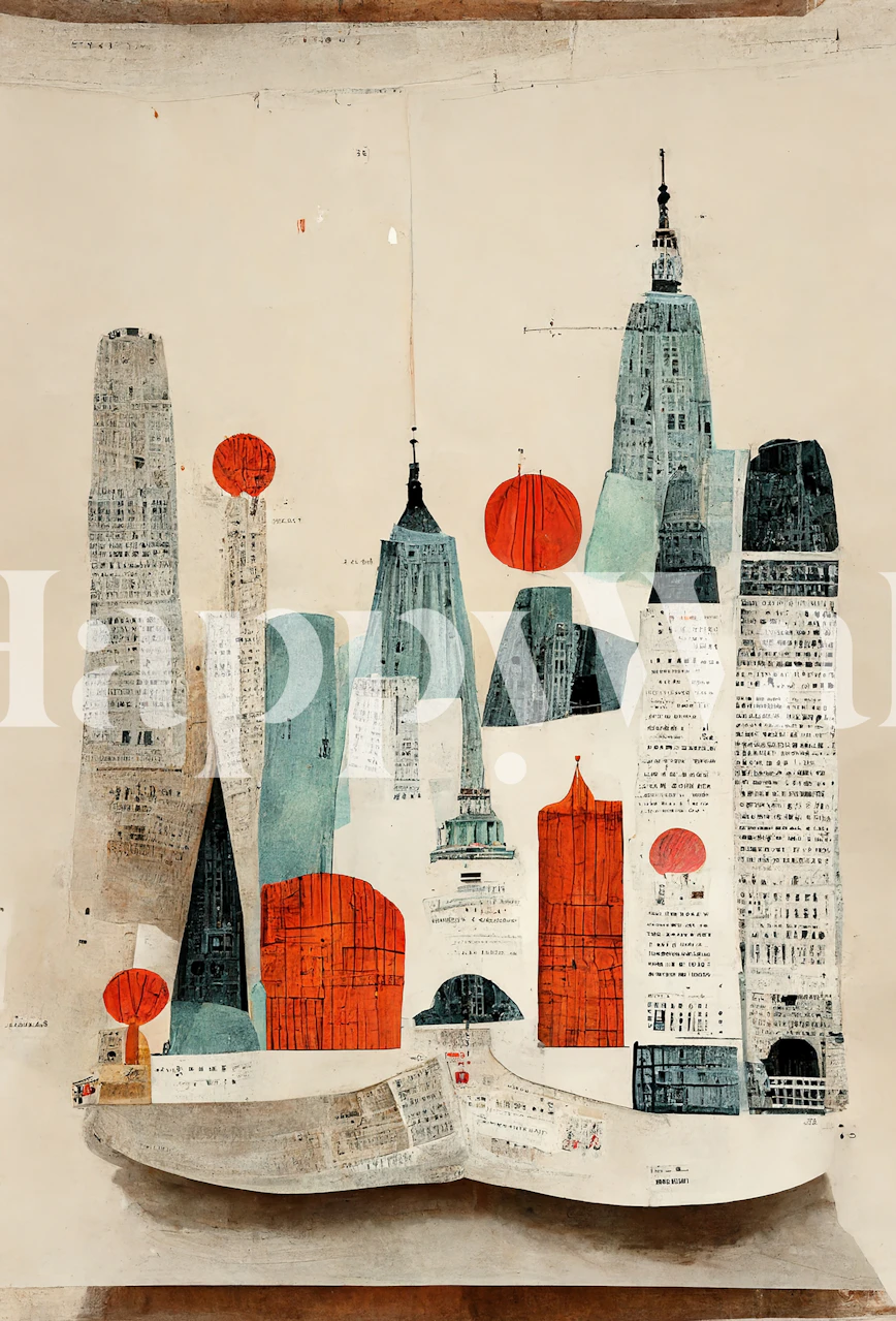 The Paper City tapet i en rumsmiljö