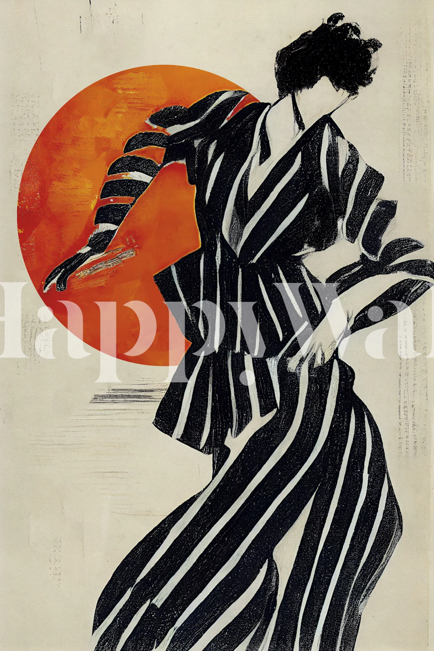 Dancer wallpaper displayed in a room