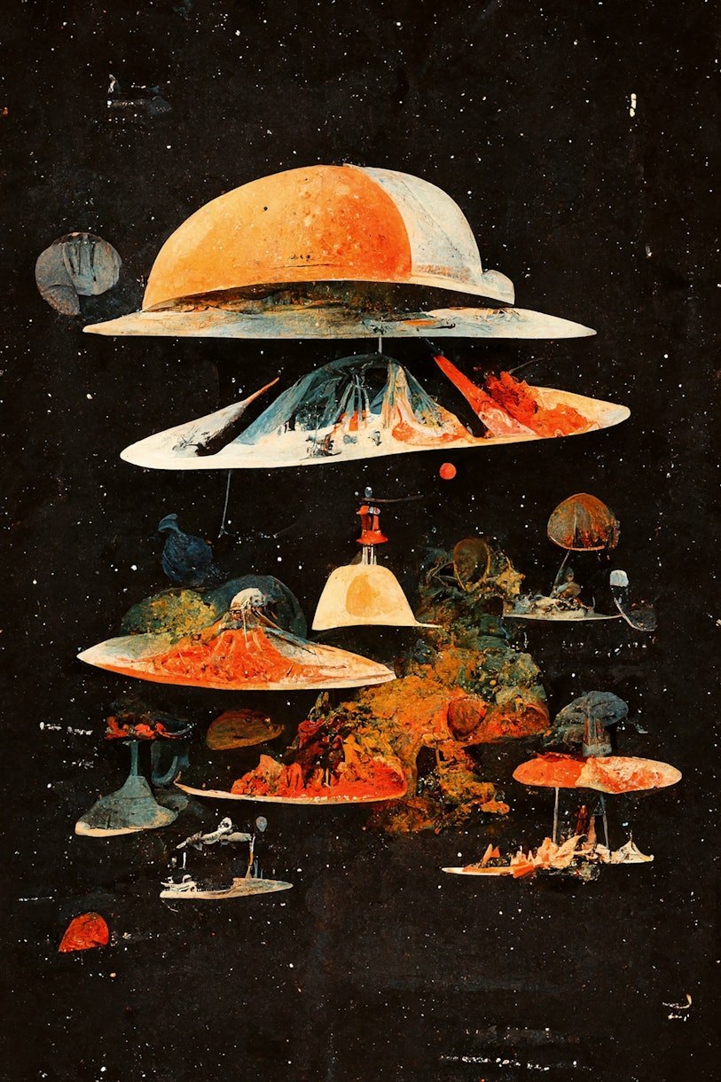 Flying Saucers wallpaper Free shipping Happywall
