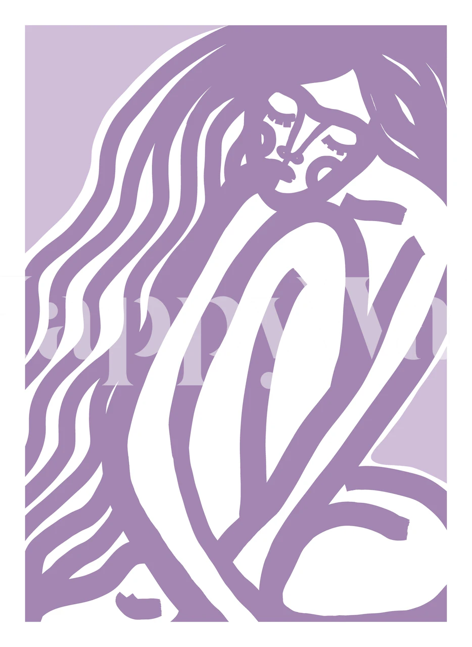 Lila Wallpaper med en elegant kvinna illustration