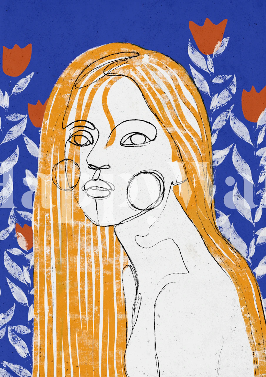 The Tulip Girl tapet i et rum