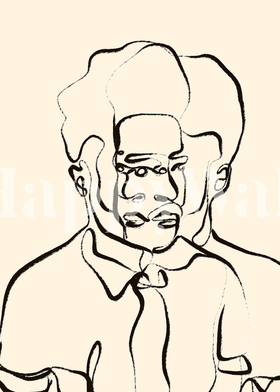 Kunstnerisk tapetdesign i moderne rum