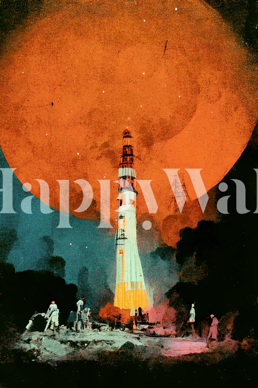 After Landing wallpaper displayed in a stylish room