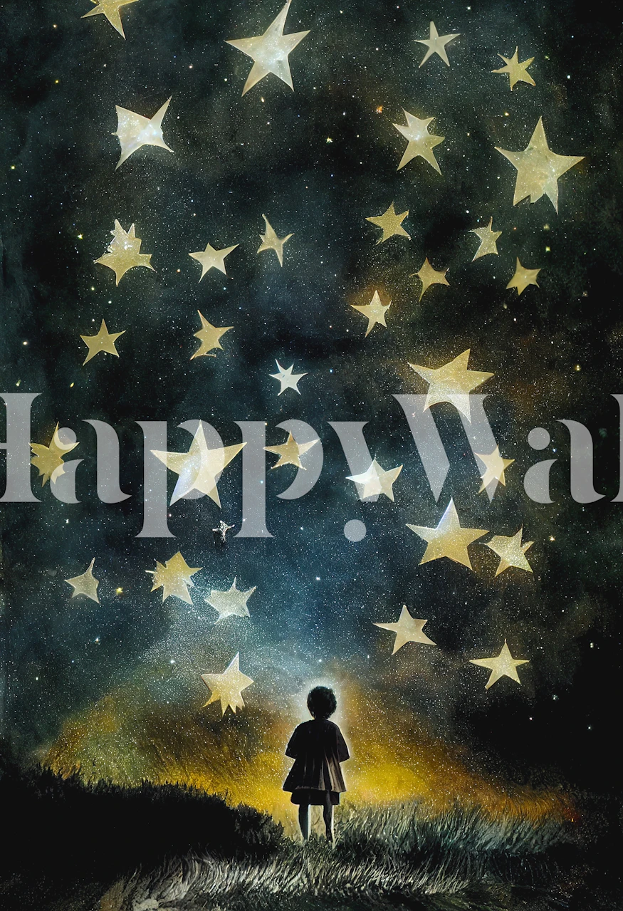 Starry wallpaper design in a room