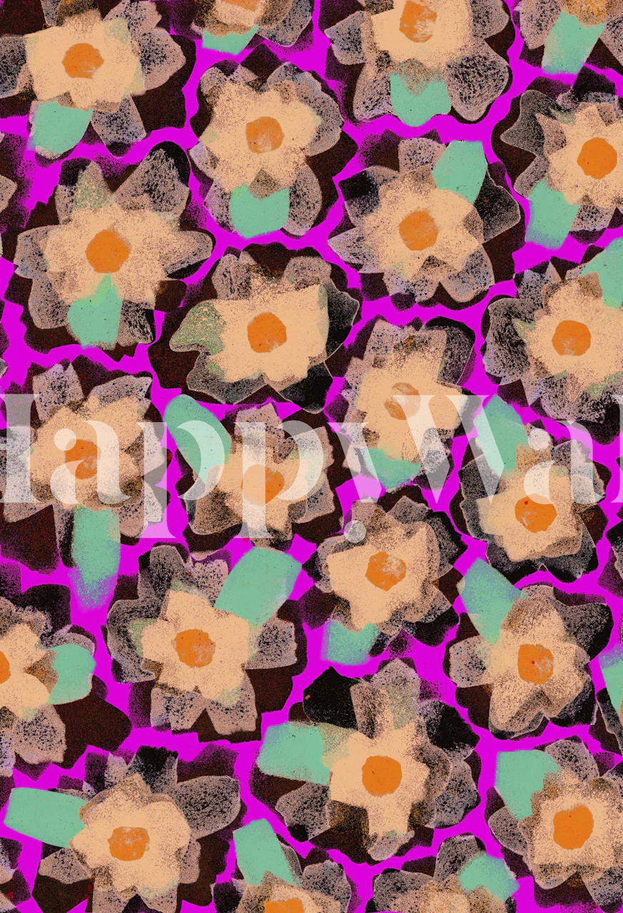 Funky Blossoms tapet i et rom