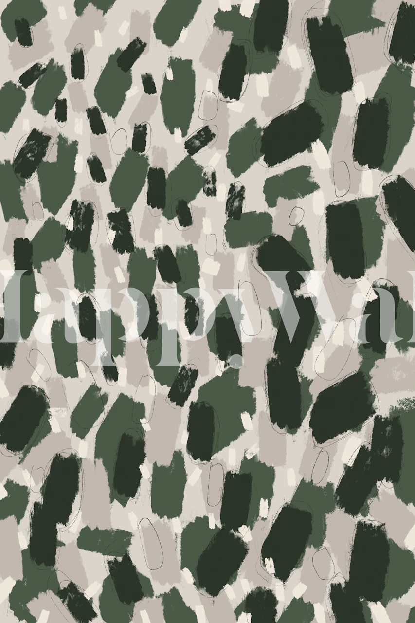 Tapeta Green Dabs v moderním pokoji