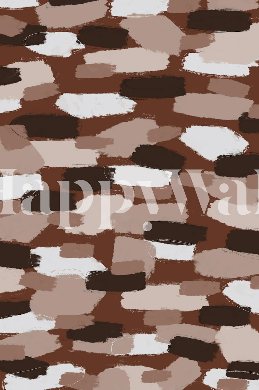 Abstrakt brune og beige penselstrøk på veggmaleriet