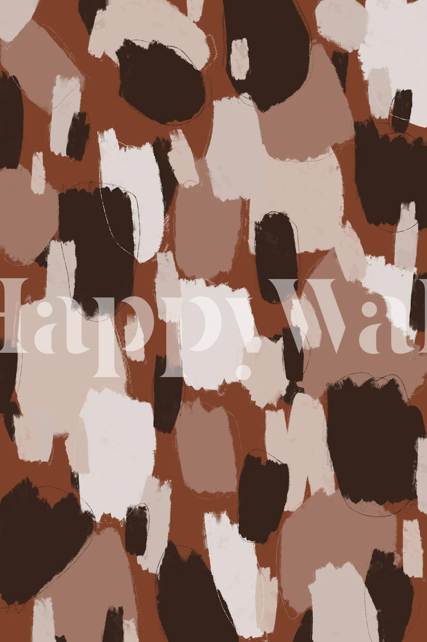 Thick Brown Strokes wallpaper in a stylish room