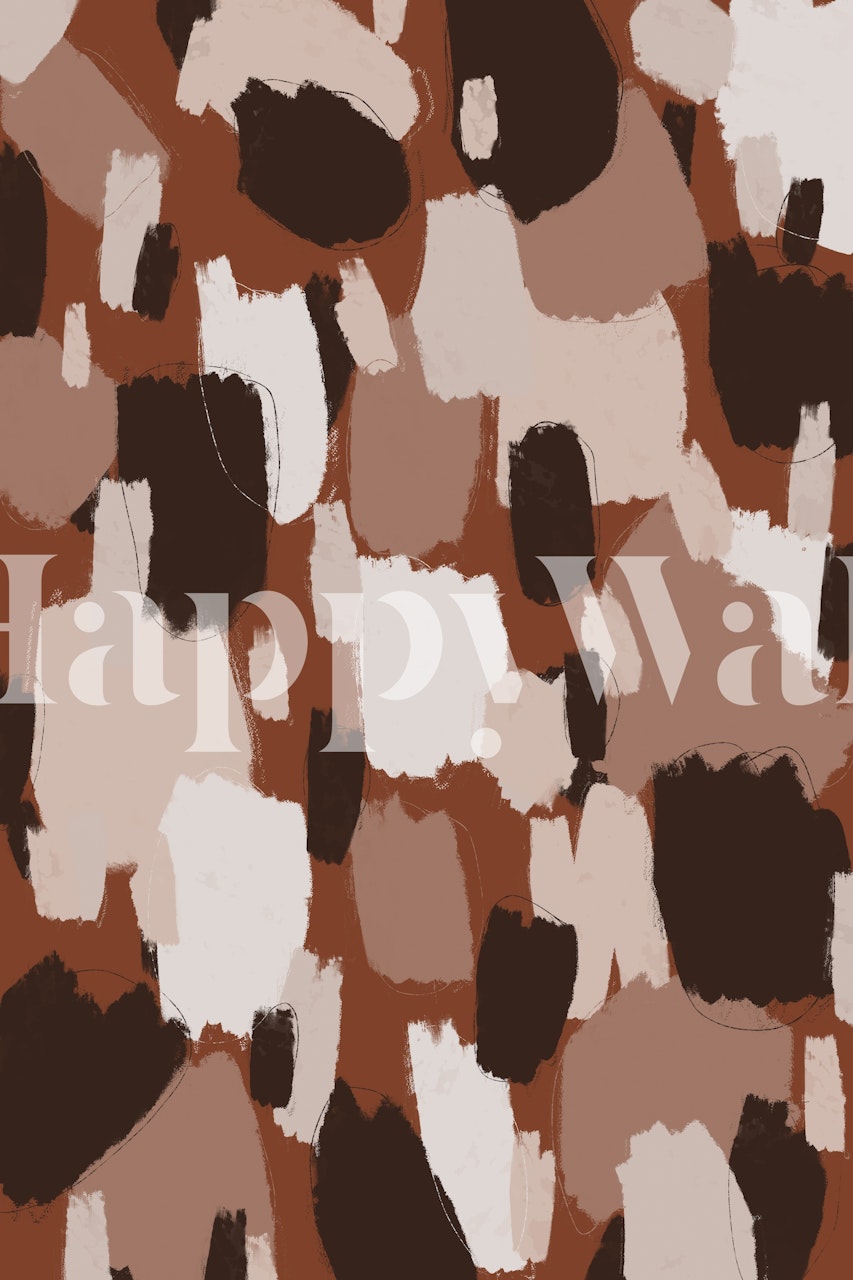 Thick Brown Strokes wallpaper in a stylish room