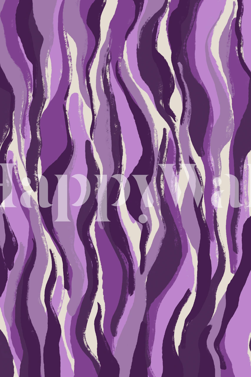 Abstract purple tiger stripes wallpaper in purple hues