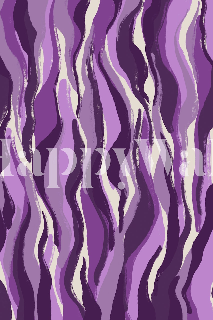 Abstract purple tiger stripes wallpaper in purple hues