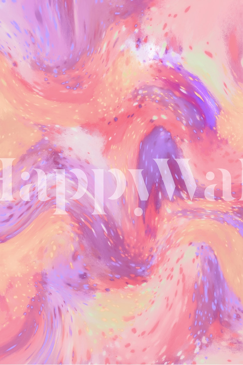 Pastel abstract swirl pattern in soft pink, lavender, and peach tones wallpaper