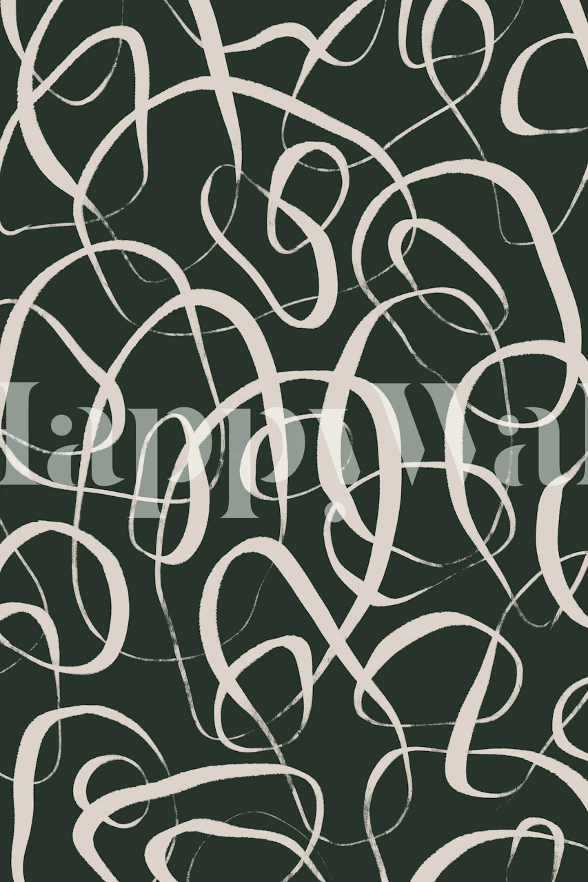 Beige Circles behang in een kamerinstelling