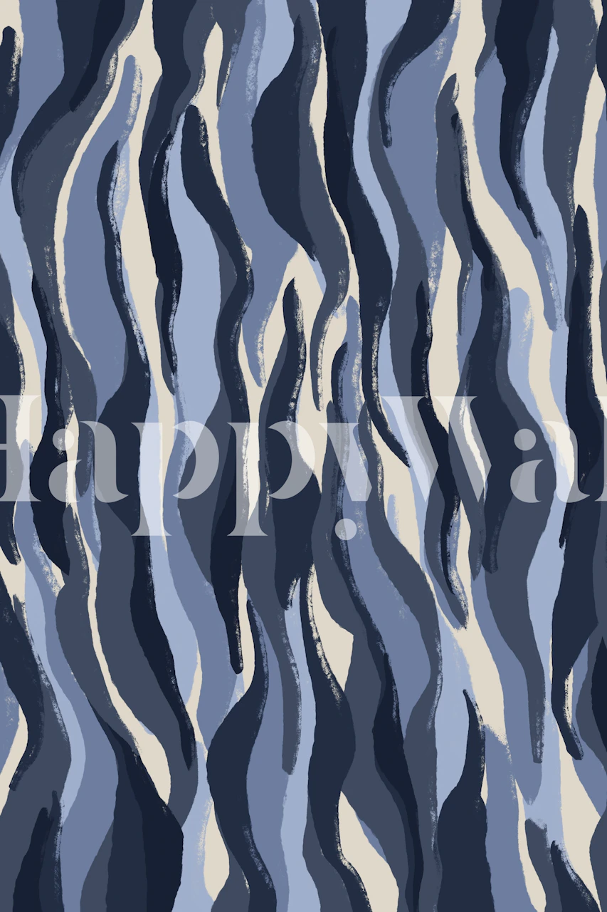 Abstrakt blå tigerrandig fototapet