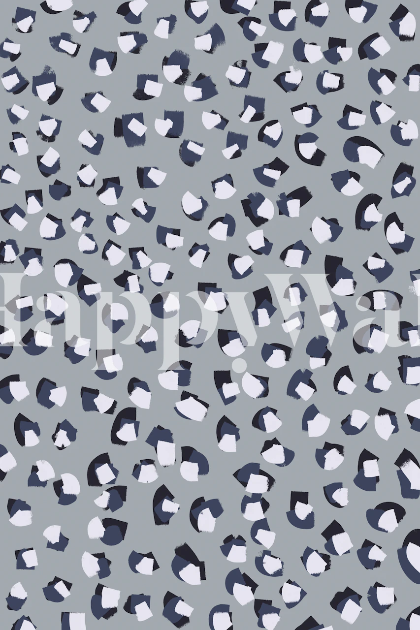 Little White Blue Brush Strokes wallpaper in a room