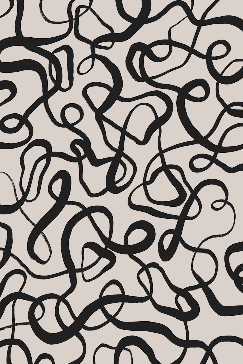 Simple Black Loops Pattern Wallpaper - Buy Online | Happywall