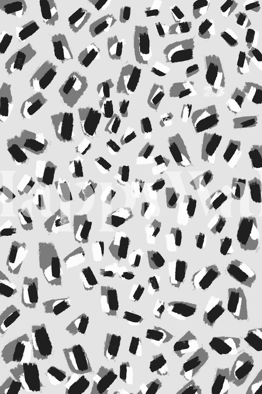 Αφηρημένος σχεδιασμός τοιχογραφίας Black And White Little Strokes