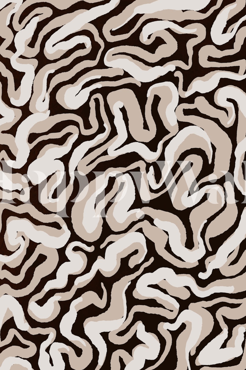 Ταπετσαρία White Beige Pattern σε ένα δωμάτιο